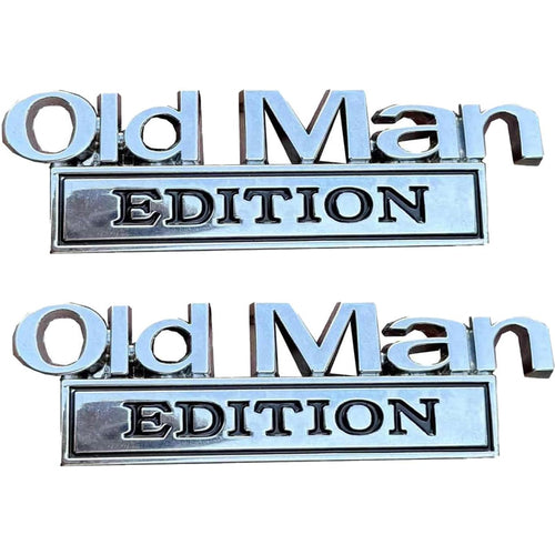 2pack Old Man Edition Emblems, Seabee Emblem 3D Badge Decal Car Truck