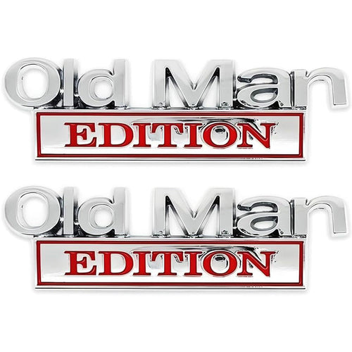 2pack Old Man Edition Emblems, Seabee Emblem 3D Badge Decal Car Truck