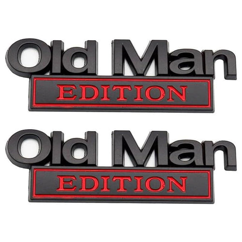 2pack Old Man Edition Emblems, Seabee Emblem 3D Badge Decal Car Truck